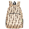 Eco Chic Lightweight Foldable Backpack - Beige Giraffes - Old Railway Line Garden Centre