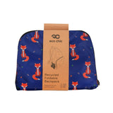 Eco Chic Lightweight Foldable Backpack Foxes - Navy - Old Railway Line Garden Centre
