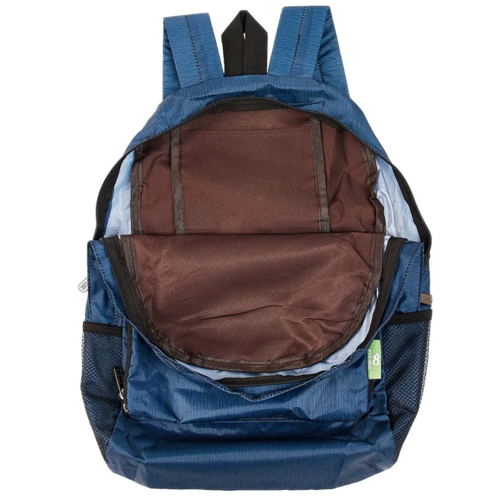 Eco Chic Lightweight Foldable Backpack - Midnight Blue - Old Railway Line Garden Centre