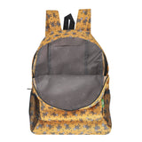 Eco Chic Lightweight Foldable Backpack Monkeys - Mustard - Old Railway Line Garden Centre