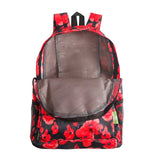 Eco Chic Lightweight Foldable Backpack Poppies - Navy - Old Railway Line Garden Centre