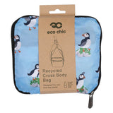 Eco Chic Lightweight Foldable Crossbody Bag Multi Puffin - Old Railway Line Garden Centre