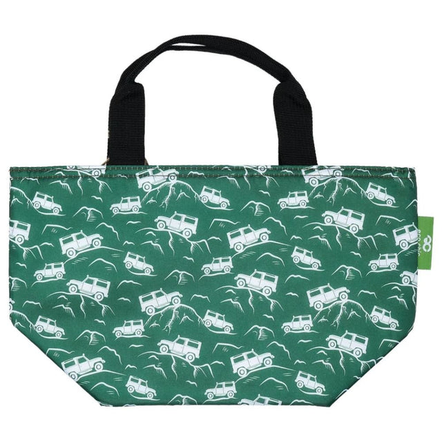 Eco Chic Lightweight Foldable Lunch Bag - Green 4x4 - Old Railway Line Garden Centre