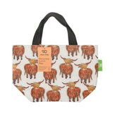 Eco Chic Lightweight Foldable Lunch Bag Highland Cow - Grey - Old Railway Line Garden Centre