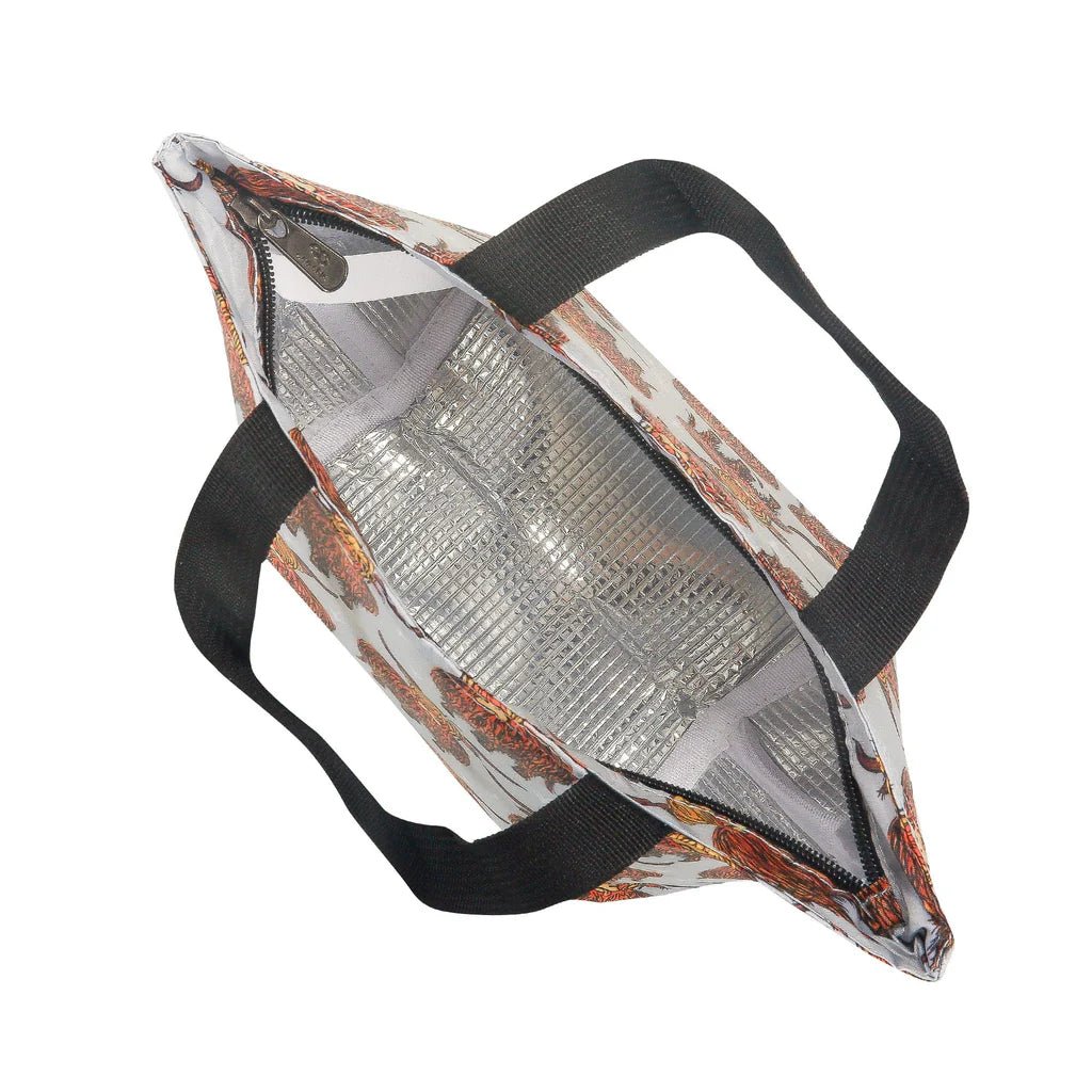Eco Chic Lightweight Foldable Lunch Bag Highland Cow - Grey - Old Railway Line Garden Centre