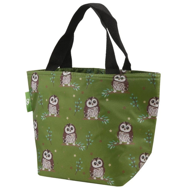 Eco Chic Lightweight Foldable Lunch Bag Tawny Owl - Green - Old Railway Line Garden Centre