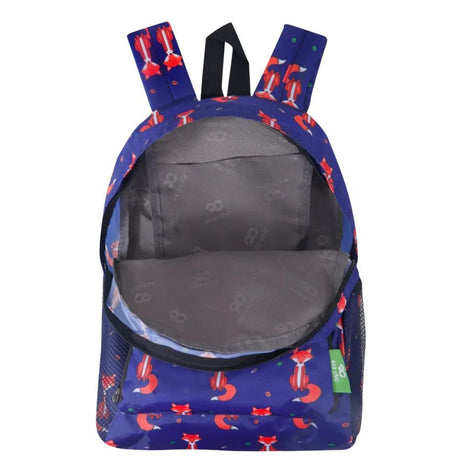 Eco Chic Lightweight Foldable Mini Backpack Foxes - Old Railway Line Garden Centre