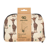 Eco Chic Lightweight Foldable Mini Backpack Giraffes - Old Railway Line Garden Centre