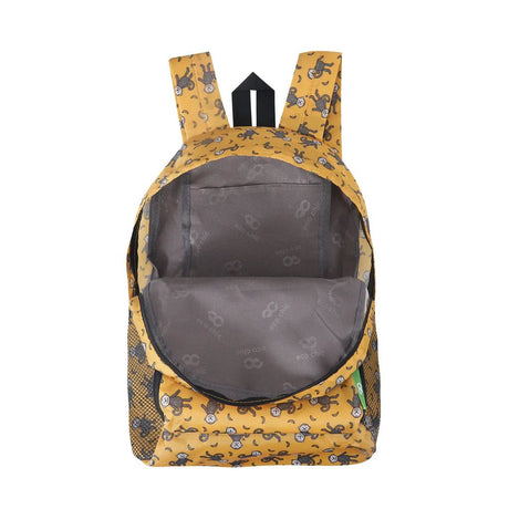 Eco Chic Lightweight Foldable Mini Backpack Monkeys - Old Railway Line Garden Centre
