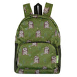Eco Chic Lightweight Foldable Mini Backpack Tawny Owl - Green - Old Railway Line Garden Centre