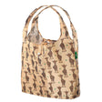 Eco Chic Lightweight Foldable Reusable Shopping Bag - Beige Giraffes - Old Railway Line Garden Centre