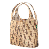 Eco Chic Lightweight Foldable Reusable Shopping Bag - Beige Giraffes - Old Railway Line Garden Centre