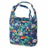 Eco Chic Lightweight Foldable Reusable Shopping Bag - Blue Cosy Camping - Old Railway Line Garden Centre