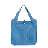 Eco Chic Lightweight Foldable Reusable Shopping Bag - Blue Deer - Old Railway Line Garden Centre