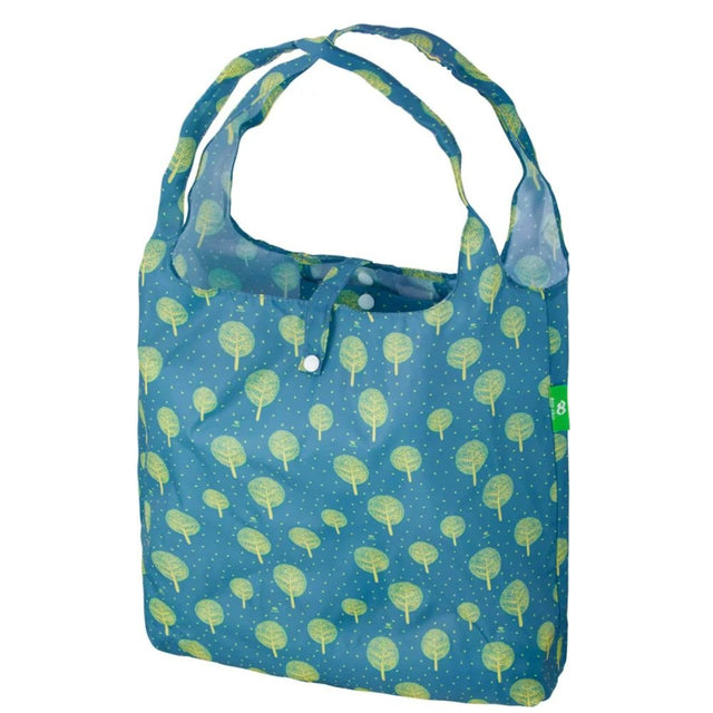 Eco Chic Lightweight Foldable Reusable Shopping Bag - Blue Tree of Life - Old Railway Line Garden Centre