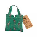 Eco Chic Lightweight Foldable Reusable Shopping Bag - Green Deer - Old Railway Line Garden Centre