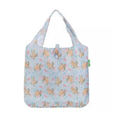 Eco Chic Lightweight Foldable Reusable Shopping Bag - Grey Sea Turtles - Old Railway Line Garden Centre