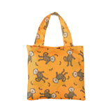 Eco Chic Lightweight Foldable Reusable Shopping Bag - Mustard Monkeys - Old Railway Line Garden Centre