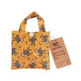 Eco Chic Lightweight Foldable Reusable Shopping Bag - Mustard Monkeys - Old Railway Line Garden Centre