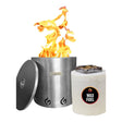 Eco Fuego El Campo Wax Fuel Fire Pit - Stainless Steel - Old Railway Line Garden Centre