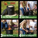 Eco Fuego El Campo Wax Fuel Fire Pit - Stainless Steel - Old Railway Line Garden Centre