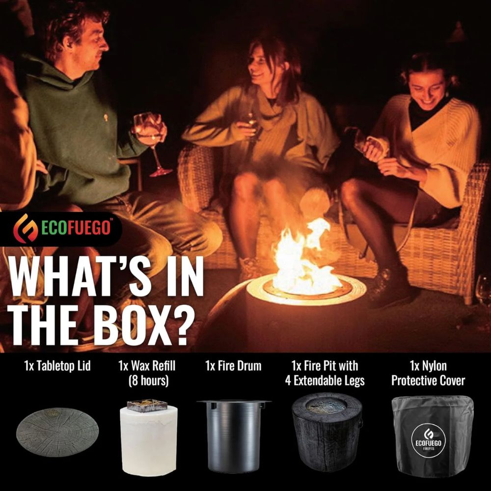 Eco Fuego El Fuego Fire Pit - Graphite Grey