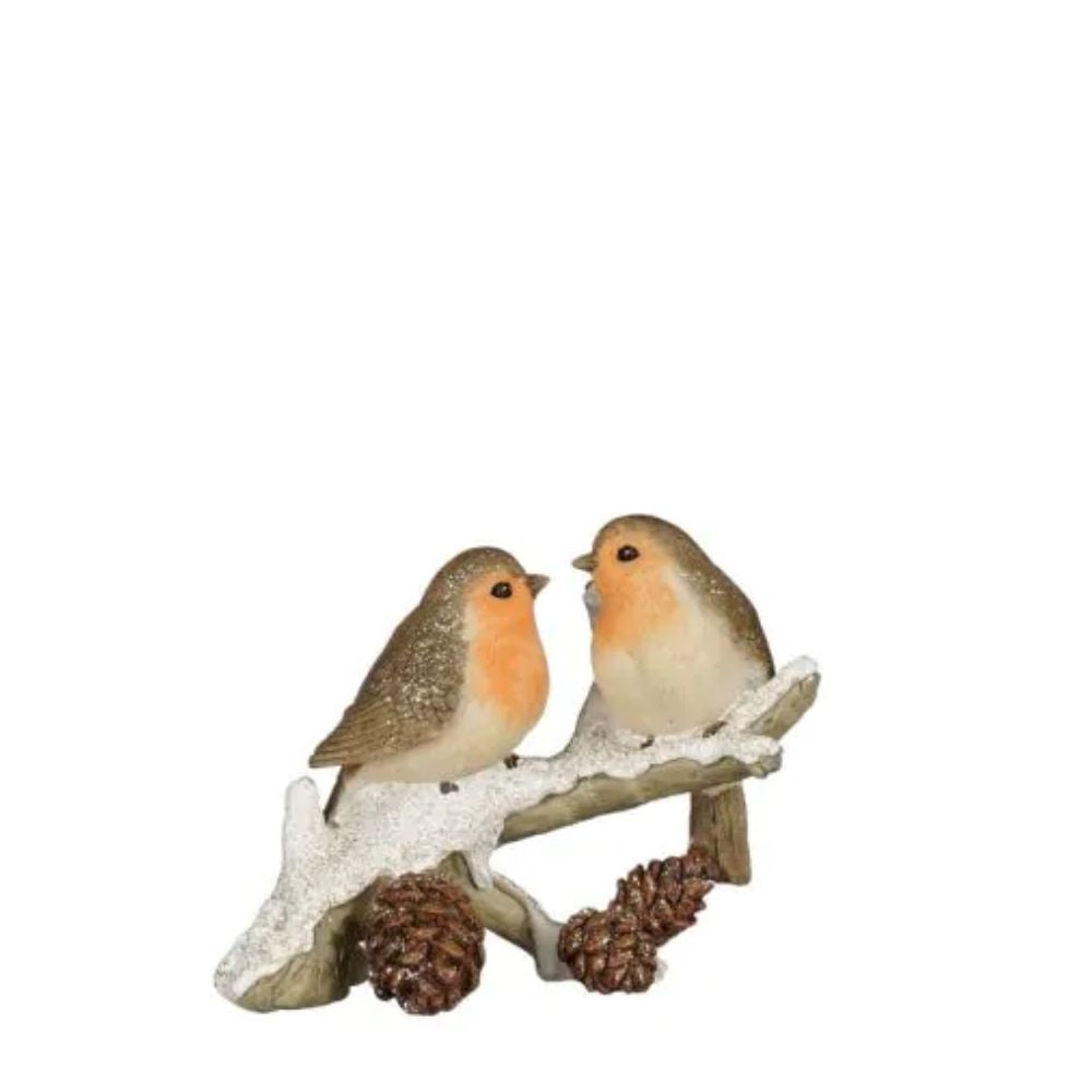 Edelman 10cm Robins on Branch Ornament