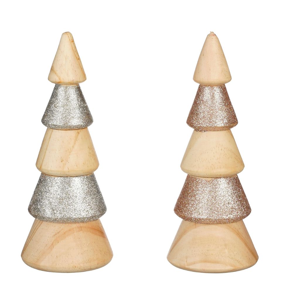 Edelman 20cm Wooden Christmas Tree Ornament (Choice of 2)