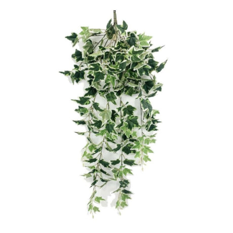 Eleganza Artificial 42'' English Ivy Bush with 240 Leaves- Green/White - Old Railway Line Garden Centre