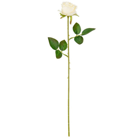 Eleganza Artificial Gabriella 53cm Single Rose- Cream - Old Railway Line Garden Centre