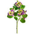 Eleganza Artificial Pansy Spray Purple- Yellow - Old Railway Line Garden Centre