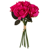 Eleganza Artificial Rose Spray with 6 heads- Dark Pink - Old Railway Line Garden Centre