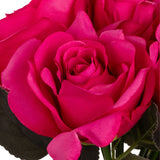 Eleganza Artificial Rose Spray with 6 heads- Dark Pink - Old Railway Line Garden Centre