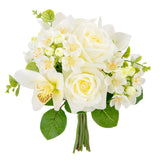 Eleganza Floral 37cm Rose and Orchid Bouquet Cream