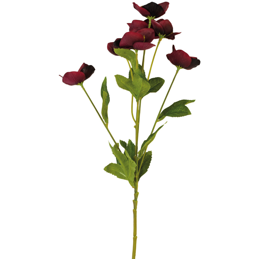 Eleganza Floral 62cm Hellebore Rose Burgundy