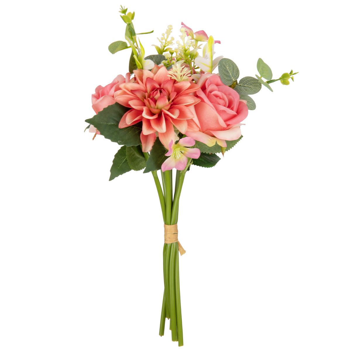 Eleganza Hand Tied Rose Dahlia Bunch - Dark Pink