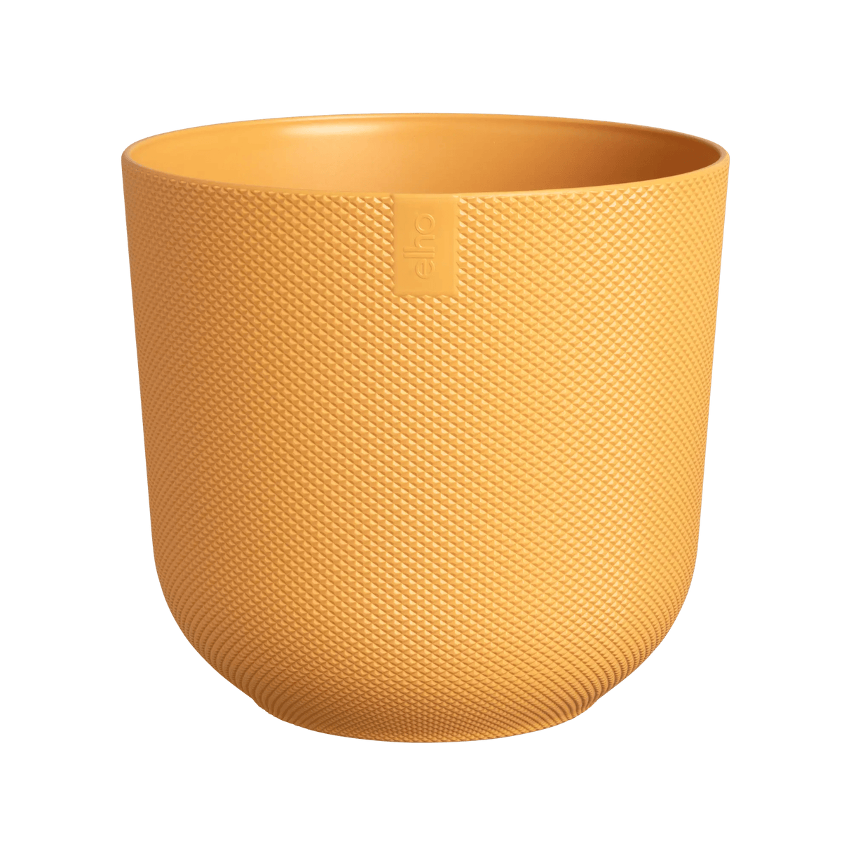 Elho 14cm Amber Yellow Jazz Round Recycled Plastic Pot - Old Railway Line Garden Centre