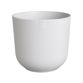 Elho 14cm Silky White Jazz Round Recycled Plastic Pot - Old Railway Line Garden Centre