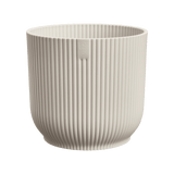 Elho 16cm Vibes Fold Round Plant Pot - Linen White - Old Railway Line Garden Centre