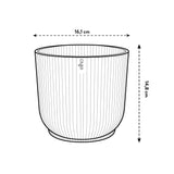 Elho 16cm Vibes Fold Round Plant Pot - Linen White - Old Railway Line Garden Centre