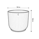 Elho 16cm Vibes Fold Round Plant Pot - Linen White