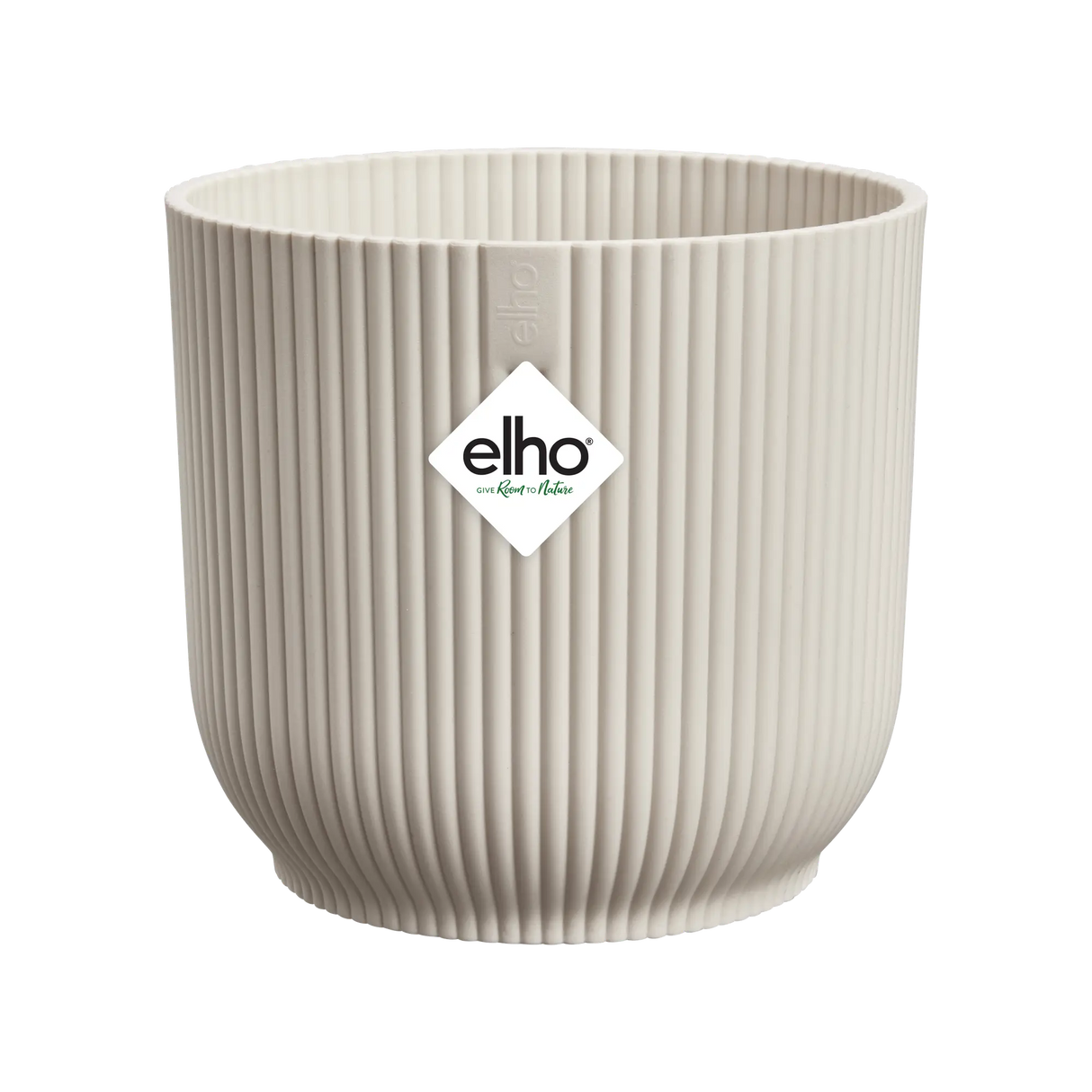 Elho 16cm Vibes Fold Round Plant Pot - Linen White
