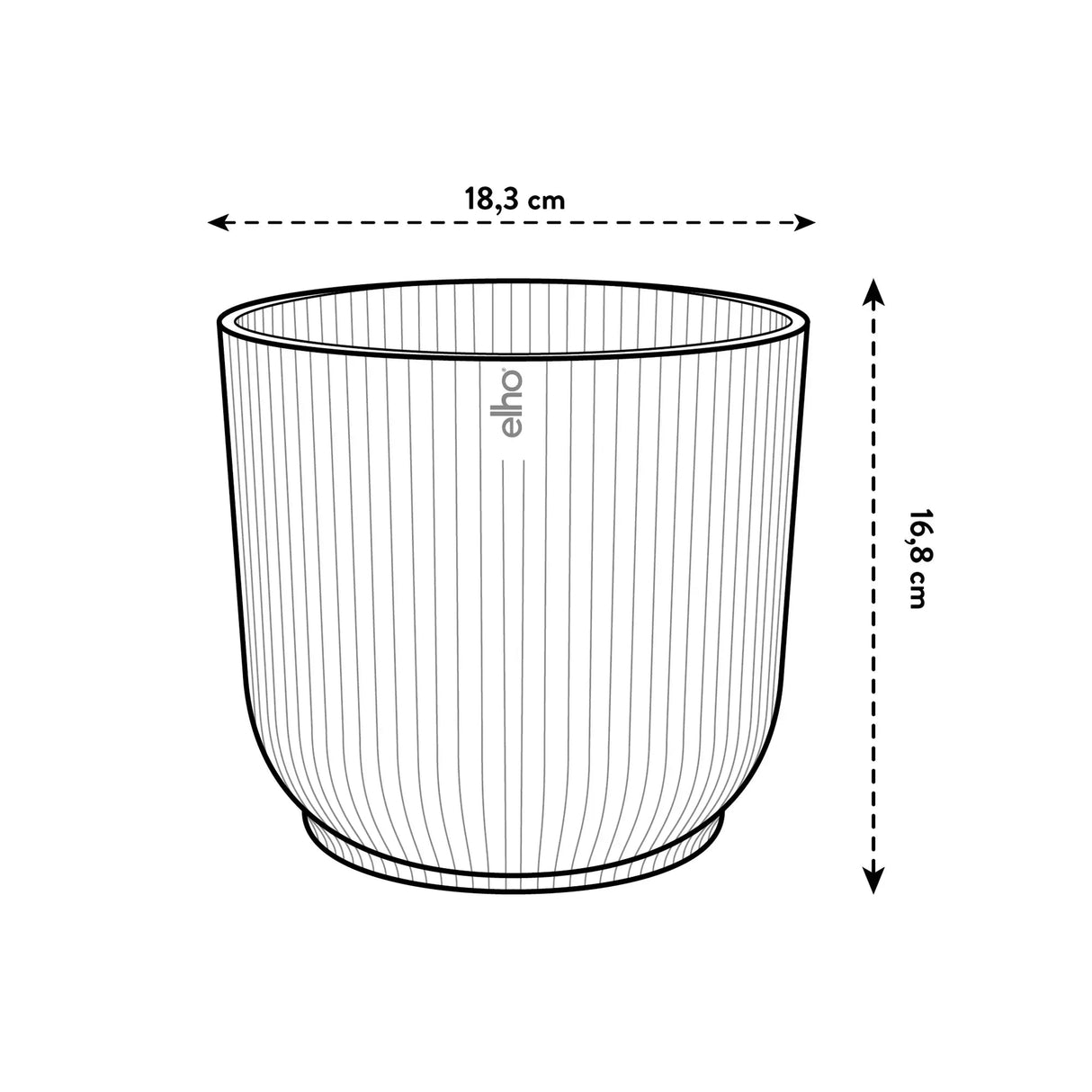 Elho 18cm Vibes Fold Round Plant Pot - Linen White - Old Railway Line Garden Centre
