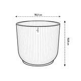 Elho 18cm Vibes Fold Round Plant Pot - Linen White - Old Railway Line Garden Centre