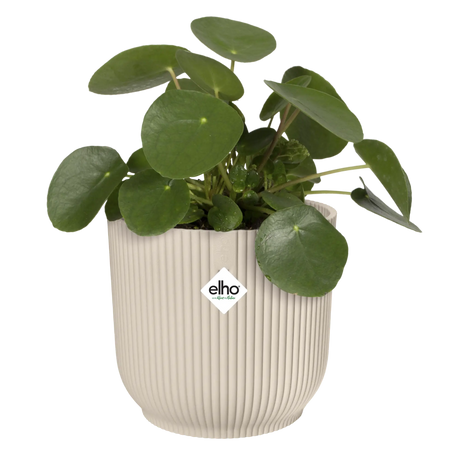 Elho 18cm Vibes Fold Round Plant Pot - Linen White