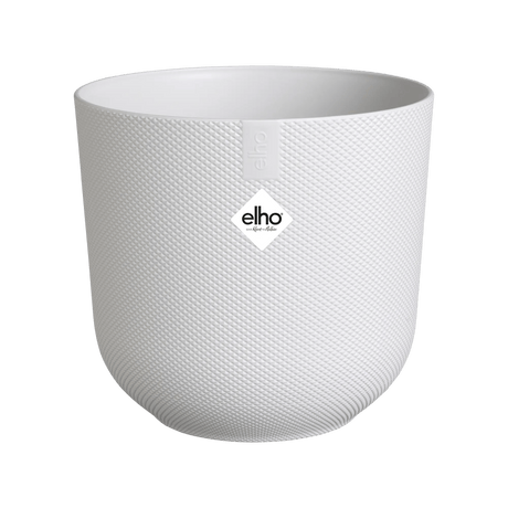 Elho 19cm Silky White Jazz Round Recycled Plastic Pot - Old Railway Line Garden Centre