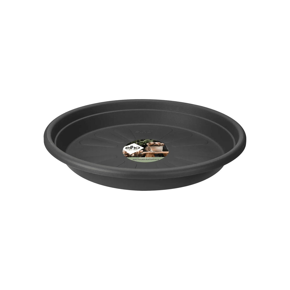 Elho 19cm Universal Round Plant Pot Saucer - Anthracite - Old Railway Line Garden Centre