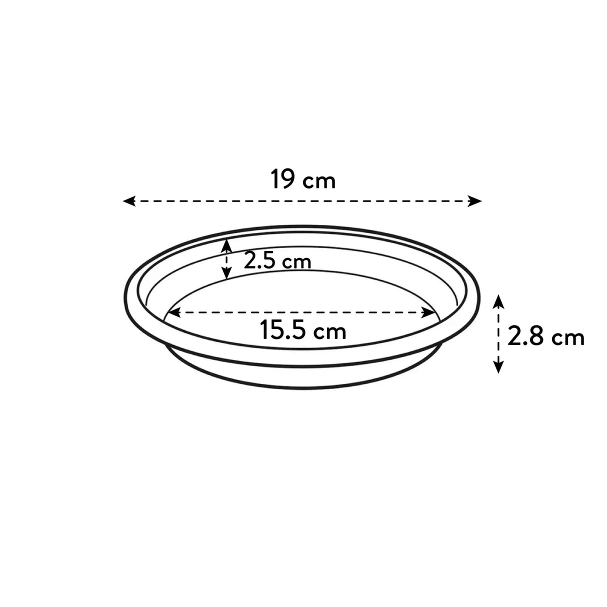 Elho 19cm Universal Round Plant Pot Saucer - Anthracite - Old Railway Line Garden Centre