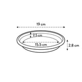 Elho 19cm Universal Round Plant Pot Saucer - Anthracite - Old Railway Line Garden Centre