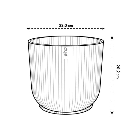 Elho 22cm Vibes Fold Round Plant Pot - Anthracite - Old Railway Line Garden Centre